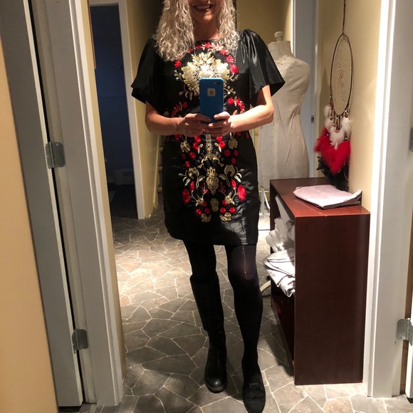 Designer Satin with embroidery - Picture 2 of 9